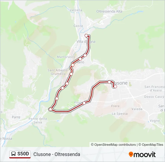 S50D Bus Line Map