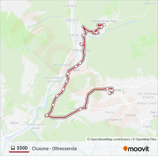 S50D Bus Line Map