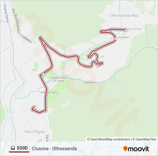 S50D Bus Line Map
