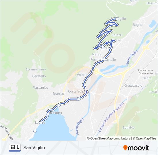 Percorso linea bus L