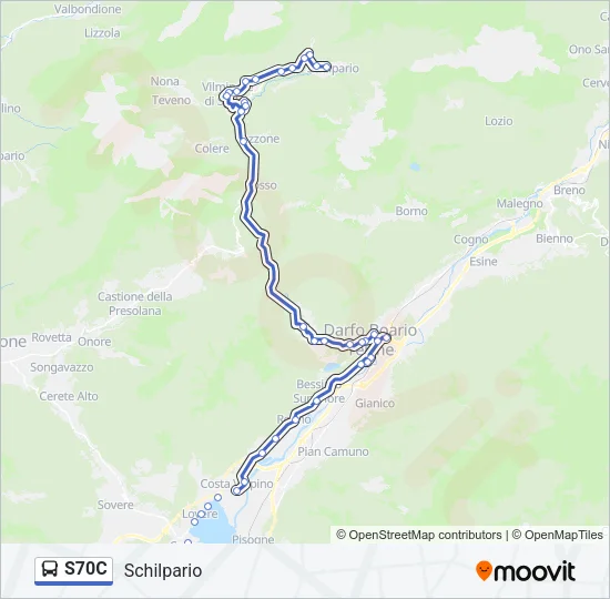 S70C Bus Line Map