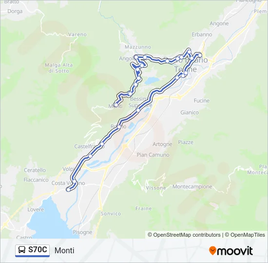 S70C Bus Line Map