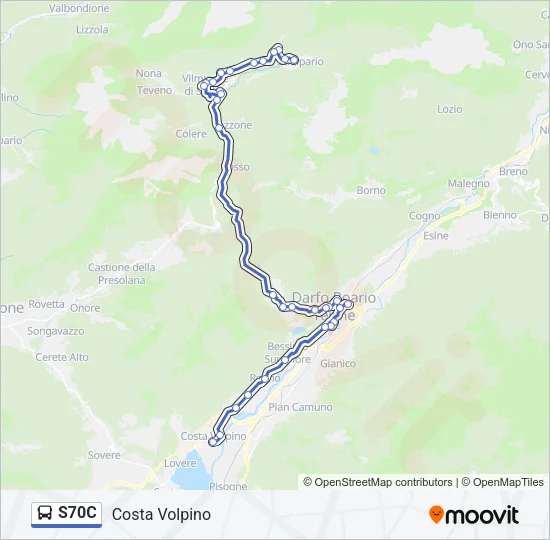 S70C Bus Line Map