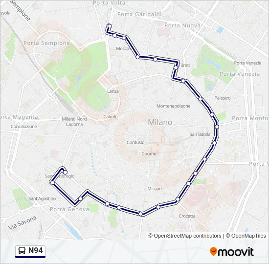 N94 Bus Line Map