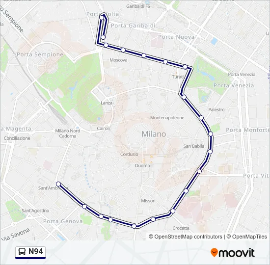 N94 Bus Line Map