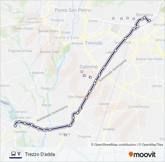 V Bus Line Map
