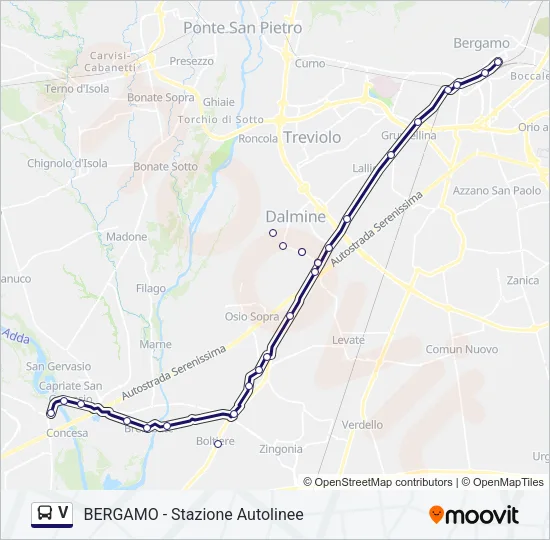 V Bus Line Map
