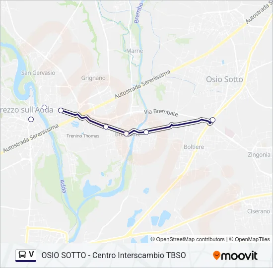V Bus Line Map