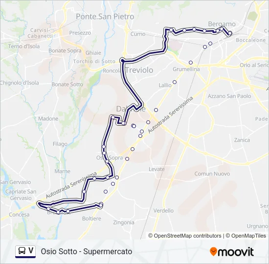 V Bus Line Map