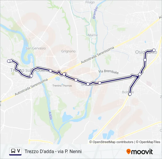 V Bus Line Map