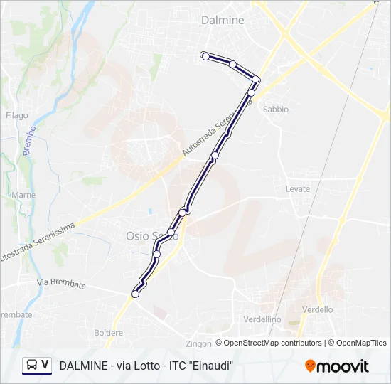 V Bus Line Map
