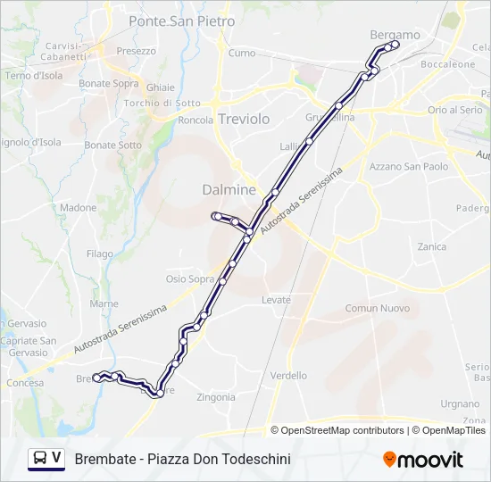 V Bus Line Map