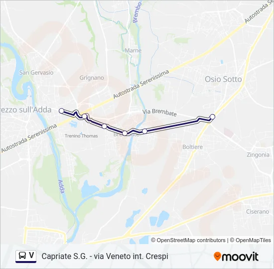 V Bus Line Map
