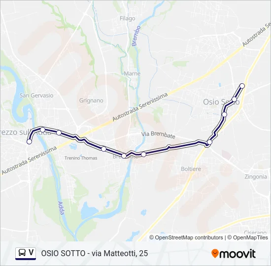 V Bus Line Map