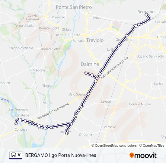 V Bus Line Map