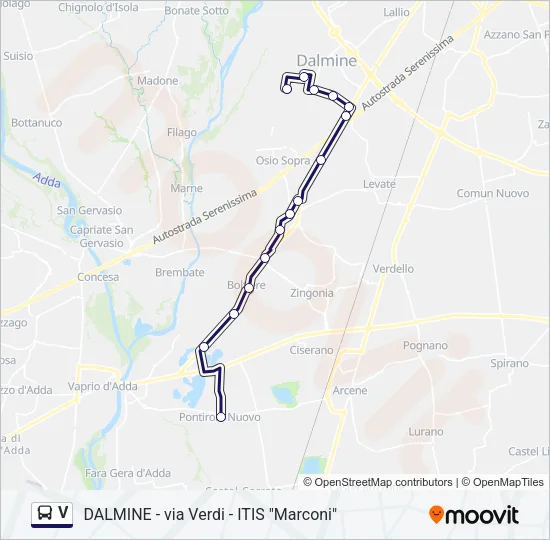V Bus Line Map