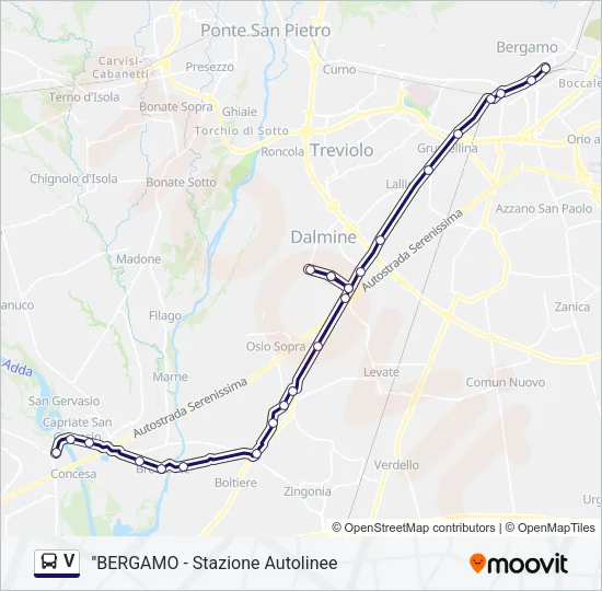 V Bus Line Map
