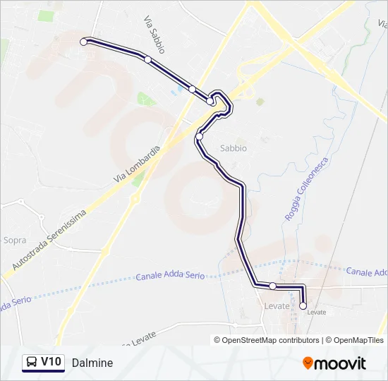 V10 Bus Line Map