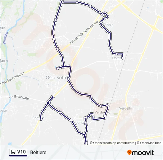 V10 Bus Line Map