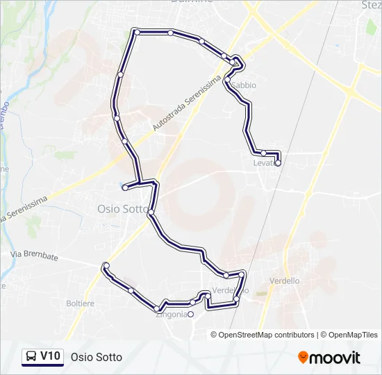 V10 Bus Line Map