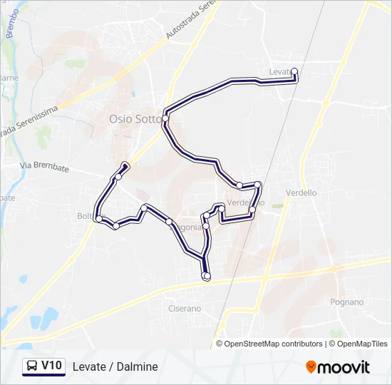 V10 Bus Line Map