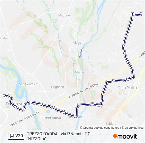 V20 Bus Line Map