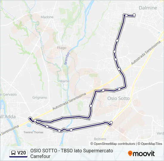 V20 Bus Line Map