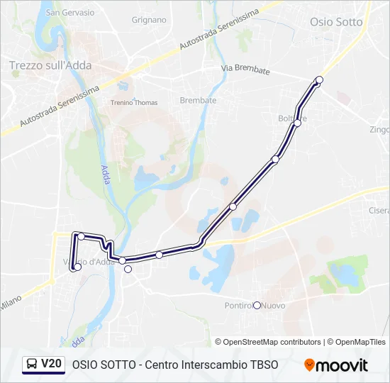 V20 Bus Line Map