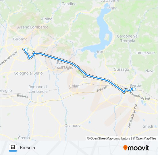 Percorso linea  ✈ AUTOSTRADALE