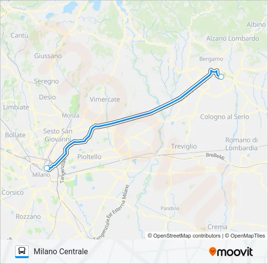 ✈ AUTOSTRADALE Bus Line Map