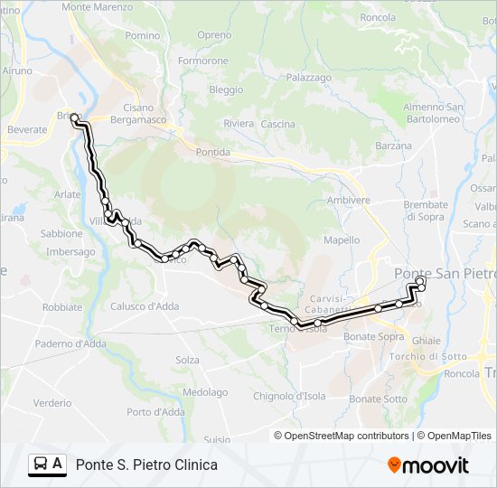 Percorso linea bus A