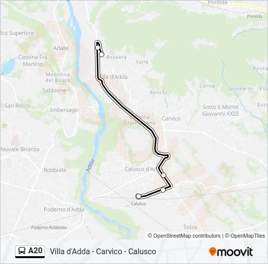 A20 Bus Line Map