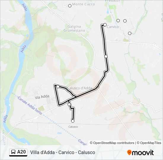 A20 Bus Line Map