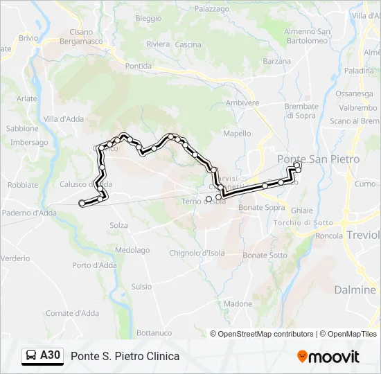 A30 Bus Line Map
