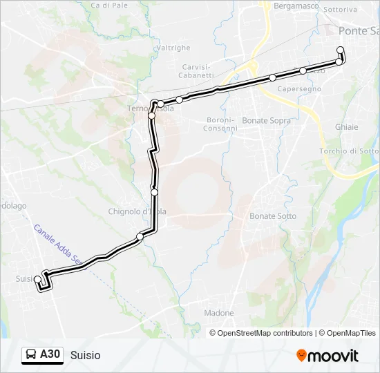 A30 Bus Line Map