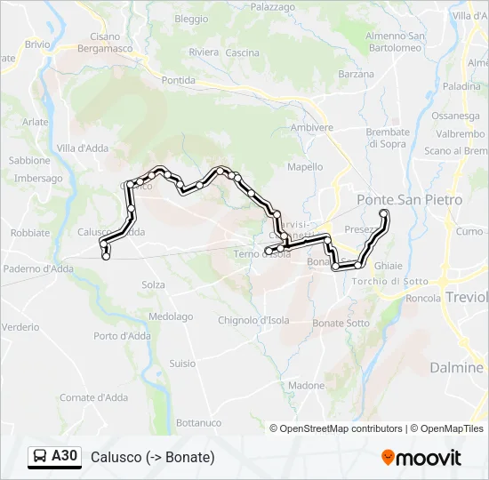 A30 Bus Line Map
