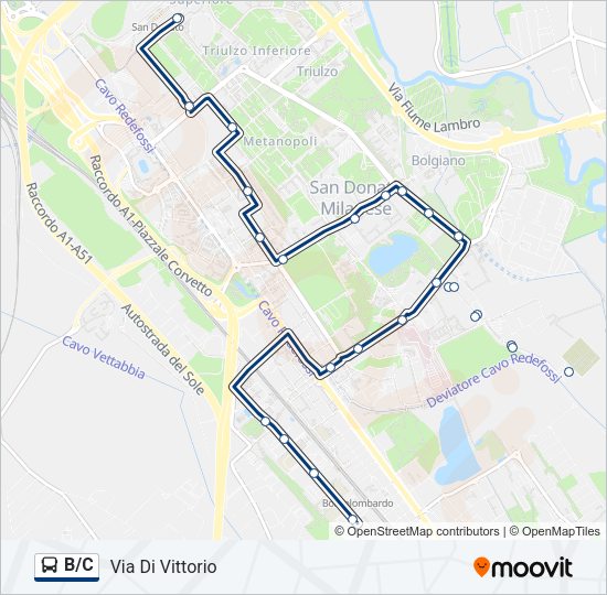 B/C Bus Line Map