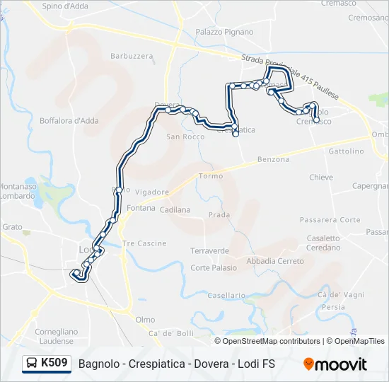 K509 Bus Line Map