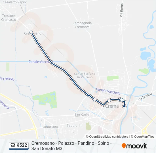 K522 Bus Line Map