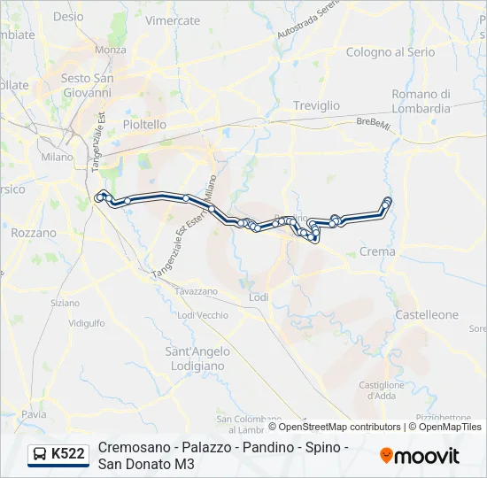 K522 Bus Line Map