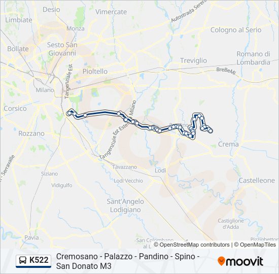 Percorso linea  K522