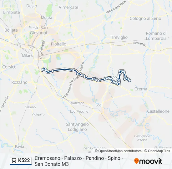 K522 Bus Line Map