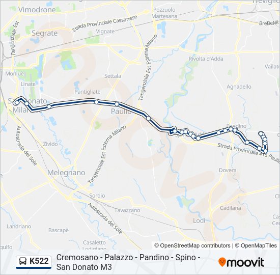 Percorso linea  K522