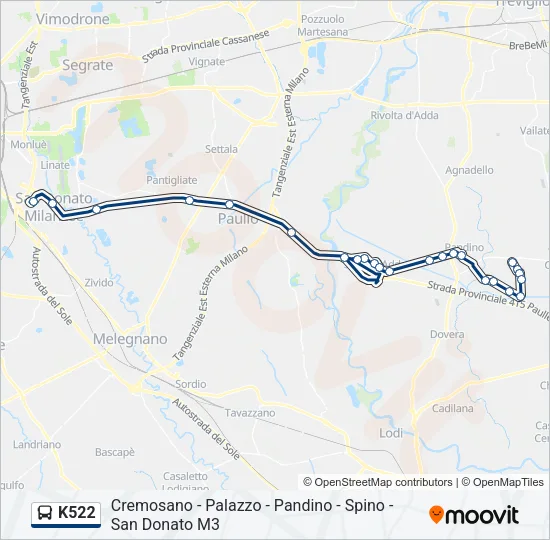 K522 Bus Line Map
