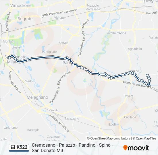 K522 Bus Line Map