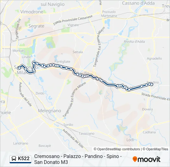 K522 Bus Line Map
