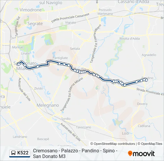 K522 Bus Line Map