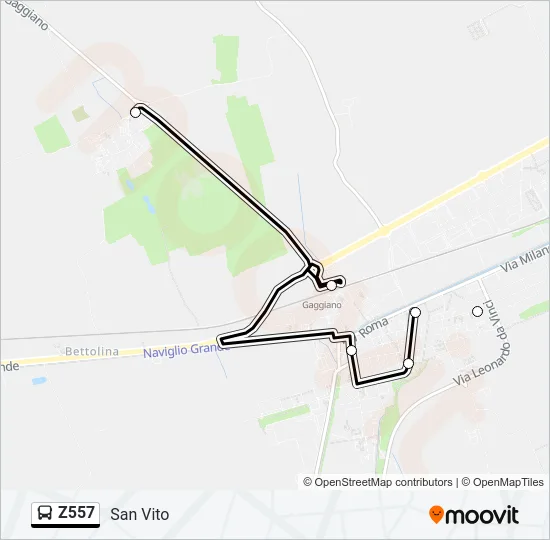 Z557 Bus Line Map