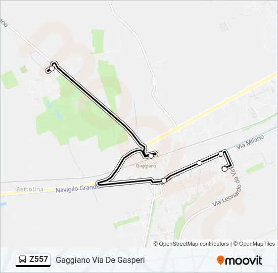 Z557 Bus Line Map