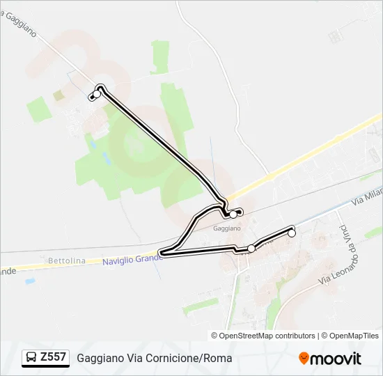 Z557 Bus Line Map